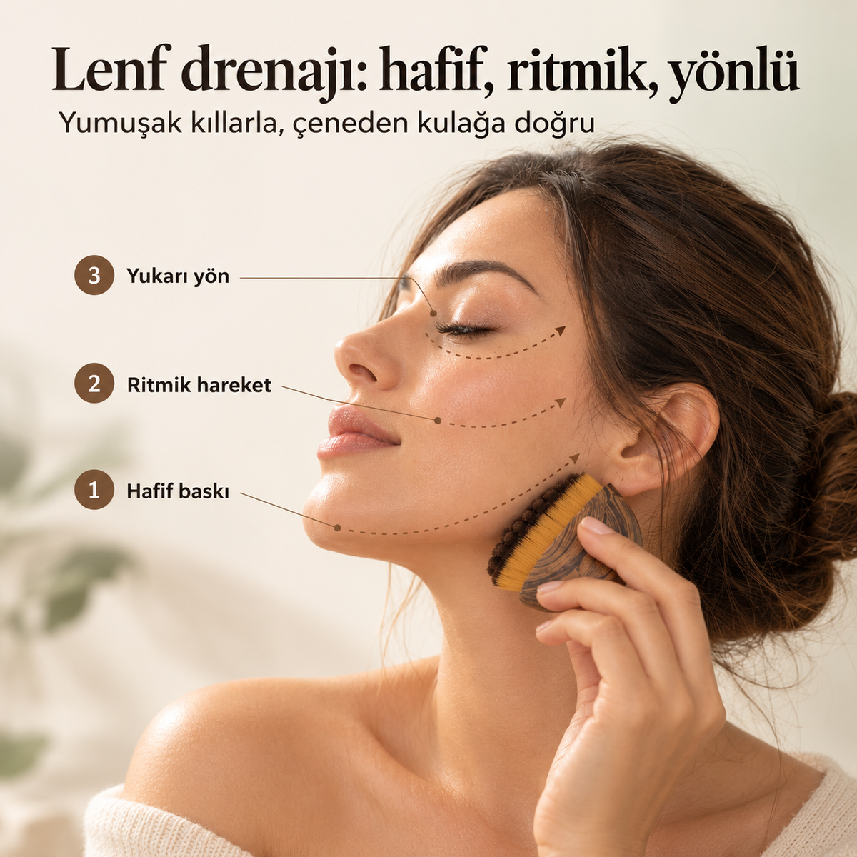 Lenf Drenaj Masaj Fırçası, Çene ve Yüz Şekillendirme Aleti
